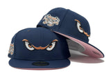 LAKE ELSINORE STORM 75TH ANNIVERSARY NAVY PINK BRIM NEW ERA FITTED HAT