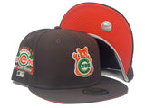 CHICAGO CUBS 1990 ALL STAR GAME "AUTUMN COLLECTION" ORANGE BRIM NEW ERA FITTED HAT