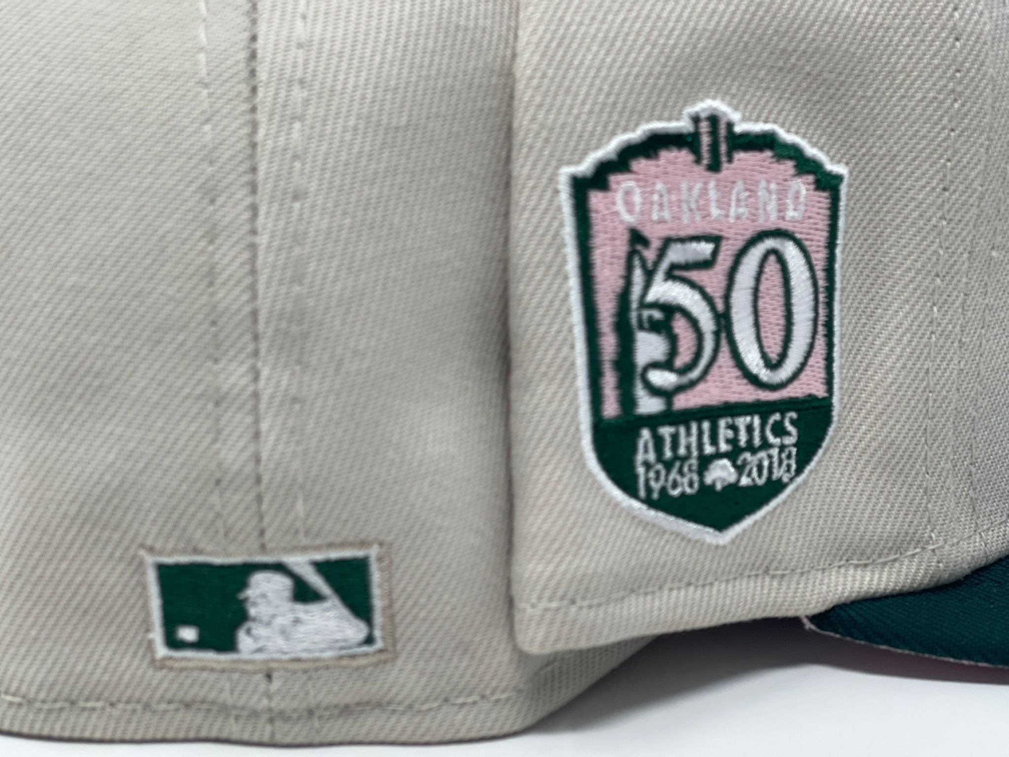 Oakland Athletics New Era Retro 59FIFTY Fitted Hat - Stone/Green