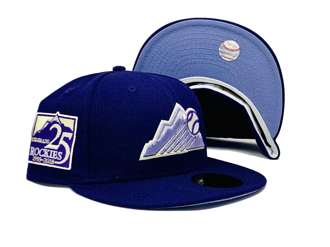 COLORADO ROCKIES  25TH ANNIVERSARY PURPLE LAVENDER BRIM NEW ERA FITTED HAT