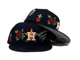 HOUSTON ASTRO ALL OVER PATCH GRAY BRIM NEW ERA FITTED HAT