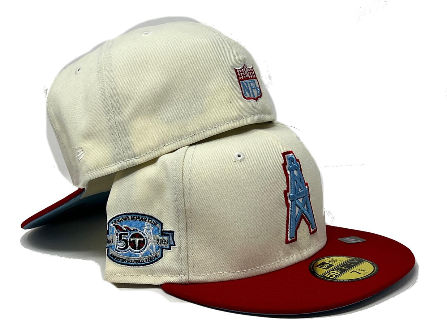 HOUSTON OILERS 50TH ANNIVERSARY "NFL COLLECTION" ICY BRIM 59FIFTY NEW ERA FITTED HAT