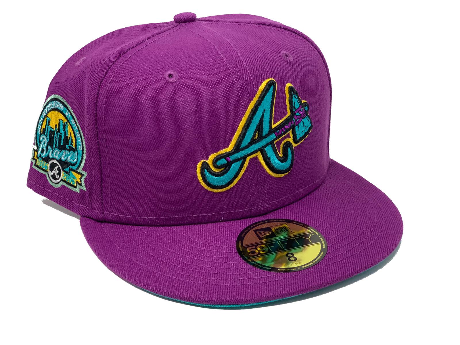 Atlanta Braves New Era Logo 59FIFTY Fitted Hat - Grape