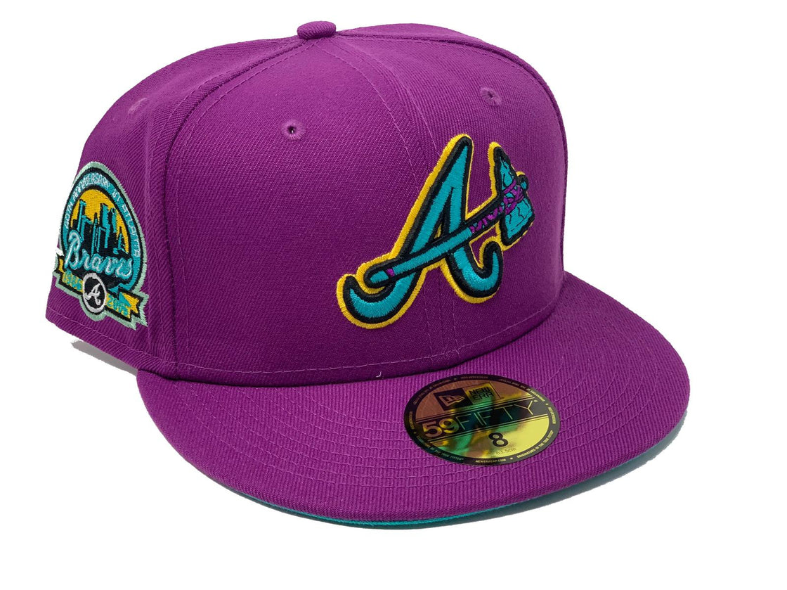 Grape Atlanta Braves 40th Anniversary Custom New Era Fitted Hat