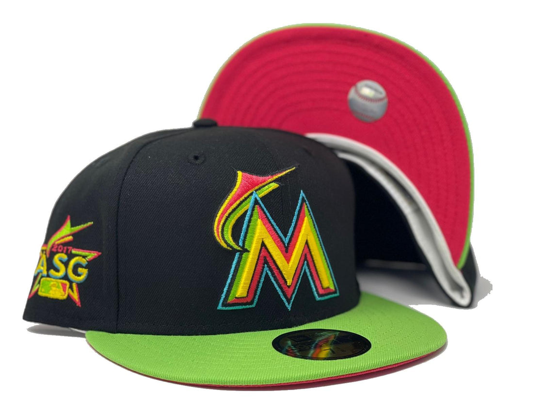 MIAMI MARLINS 2017 ALL STAR GAME LAVA RED BRIM NEW ERA FITTED HAT