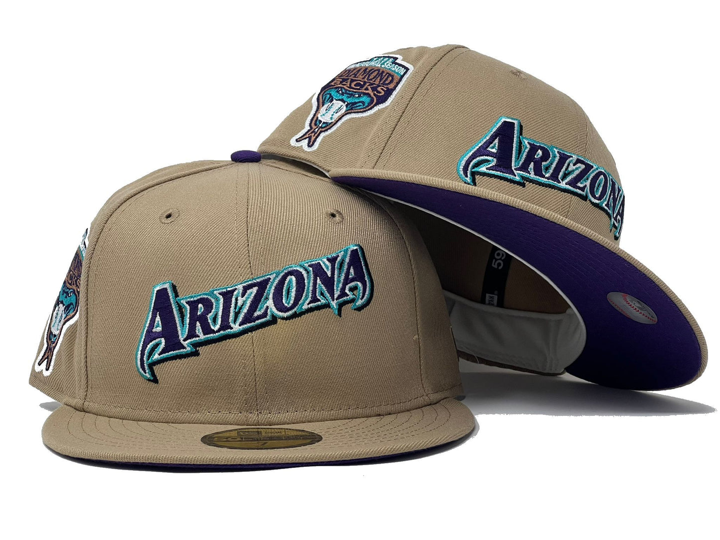 Arizona Diamondbacks 1998 Inaugural Season Camel Purple Brim New Era Fitted Hat