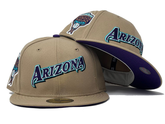 Arizona Diamondbacks 1998 Inaugural Season Camel Purple Brim New Era Fitted Hat