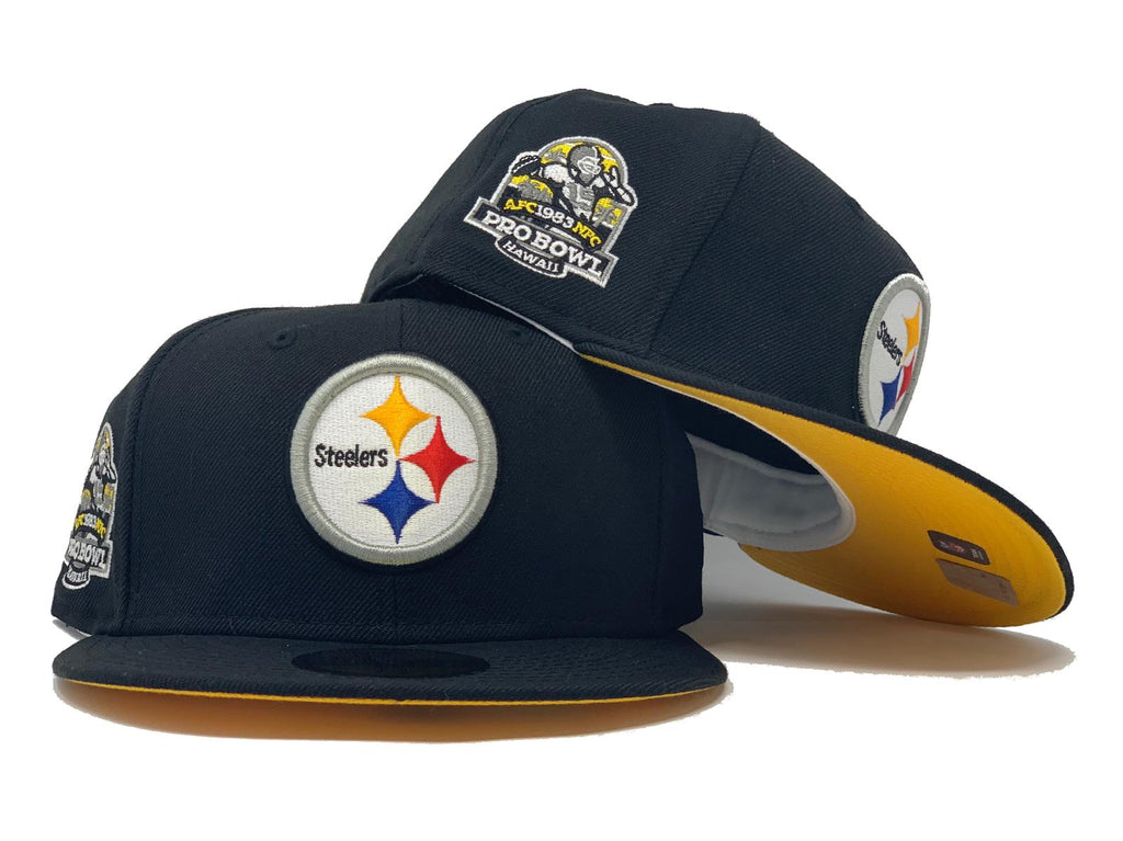 PITTSBURGH STEELERS 1983 PRO BOWL BLACK YELLOW BRIM NEW ERA HAT