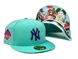 NEW YORK YANKEES 1999 WORLD SERIES CLEAR MINT FLORAL BRIM NEW ERA FITTED HAT