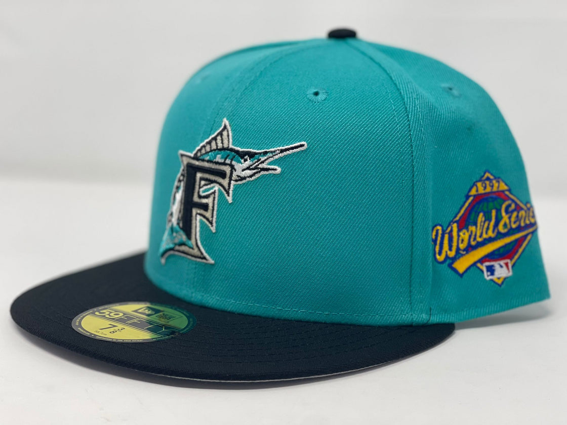 Teal Florida Marlin On Field 1997 World Series New Era Fitted Hat