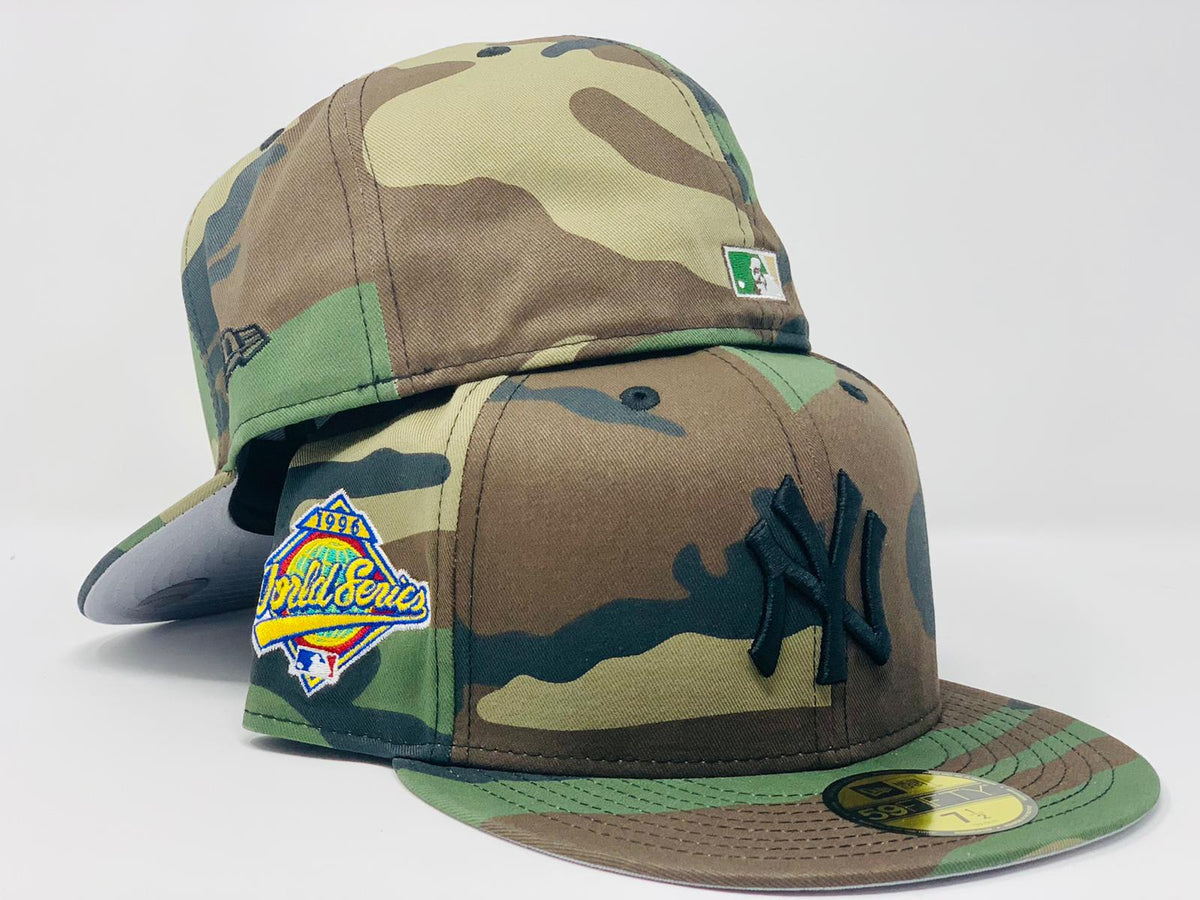 NEW YORK YANKEES 1996 WORLD SERIES WOODLAND CAMO GRAY BRIM NEW ERA FIT ...