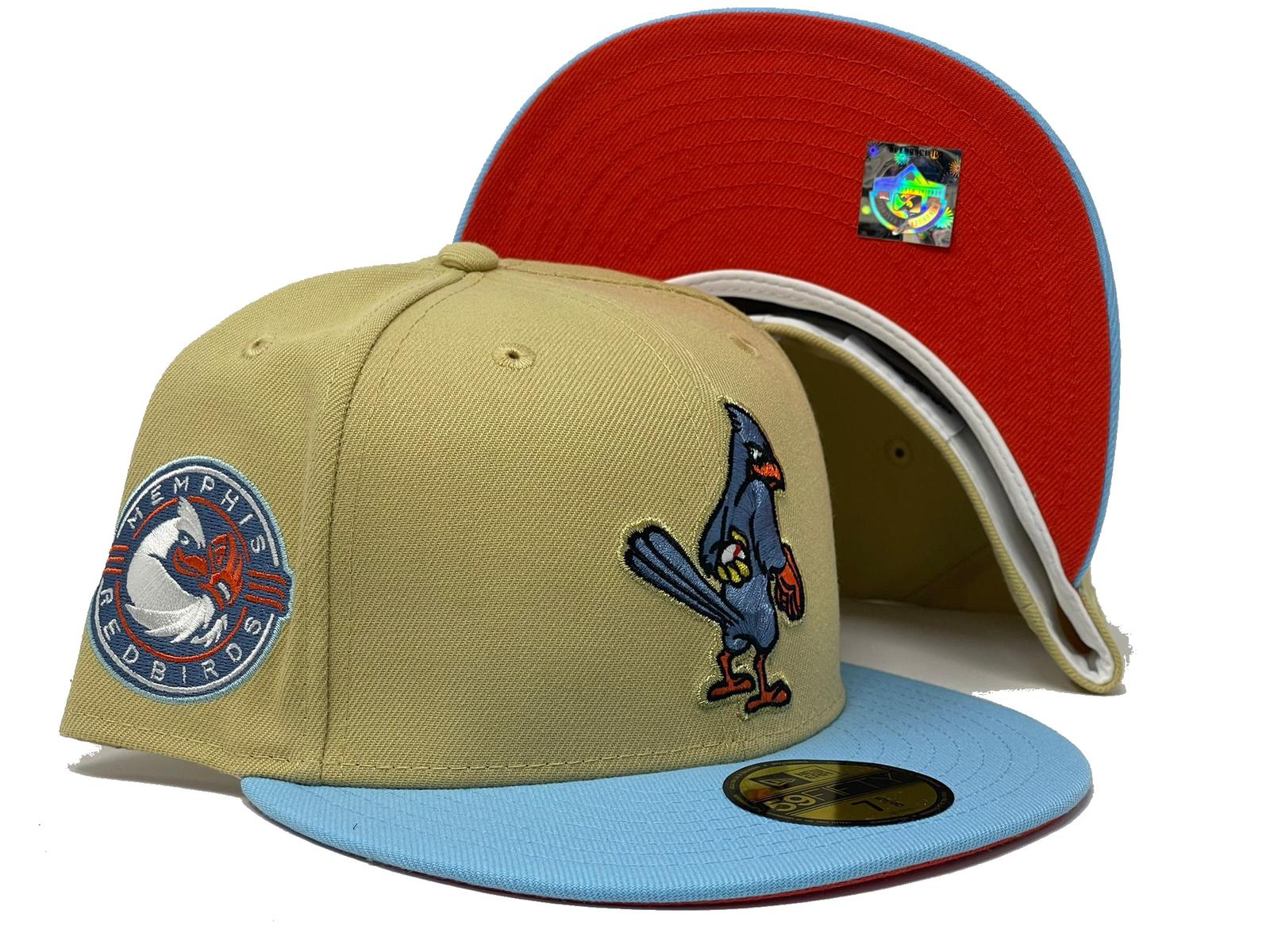 2022 Memphis Redbirds New Era 59Fifty Fitted Authentic On-Field Powder Blue  Alternate Cap 