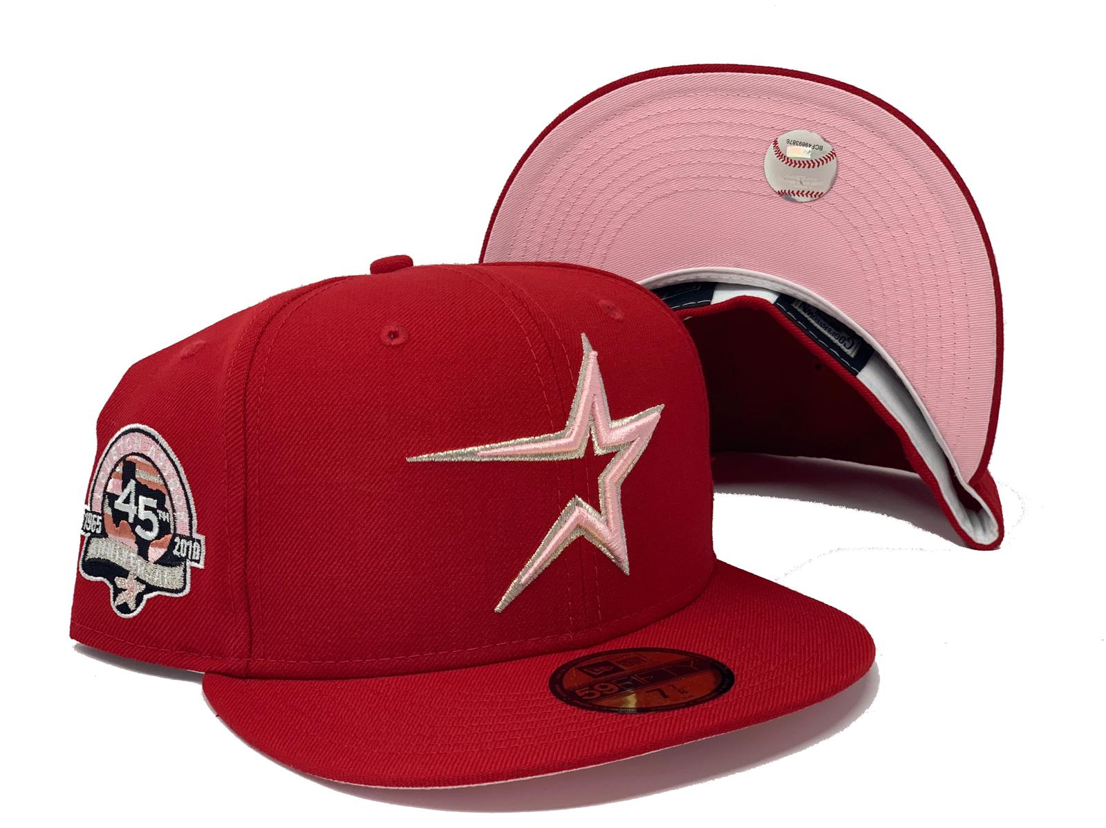Houston Baseball Hat Navy Lava Red 45th Anniversary New Era 59FIFTY Fitted Navy | Lava Red / Lava Red | Snow White / 7 3/4