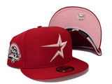HOUSTON ASTRO 45TH ANNIVERSARY RED PINK BRIM NEW ERA FITTED HAT