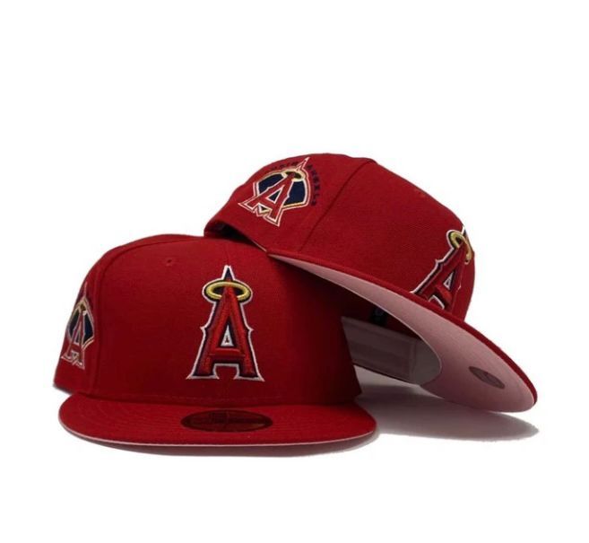 Red Los Angeles Angels Custom 59fifty New Era Fitted Hat