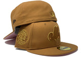 MONTREAL EXPOS 35TH ANNIVERSARY LIGHT BRONZE PINK BRIM NEW ERA FITTED HAT