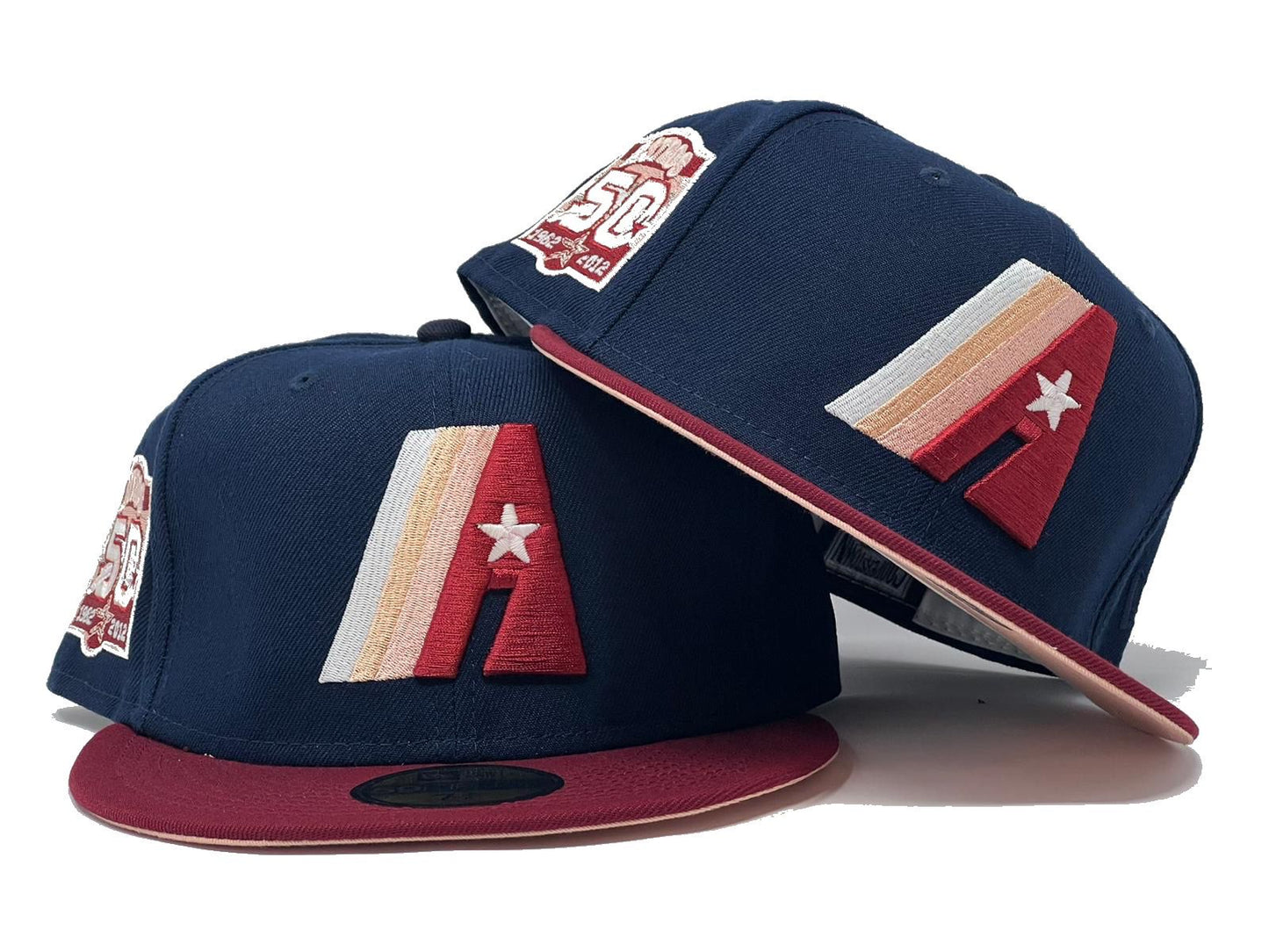 HOUSTON ASTROS 50TH ANNIVERSARY "BLOOD MOON" COLLECTION PEACH BRIM NEW ERA FITTED HAT