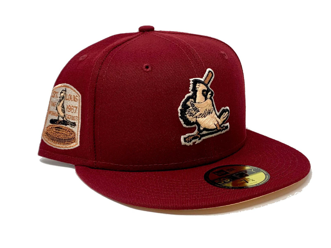 ST. LOUIS CARDINALS BURGUNDY PEACH BRIM NEW ERA FITTED HAT