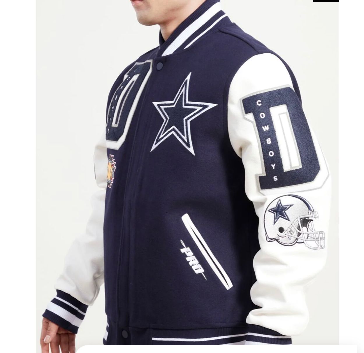 Men's Dallas Cowboys Pro Standard Black Logo Varsity Full-Zip Jacket