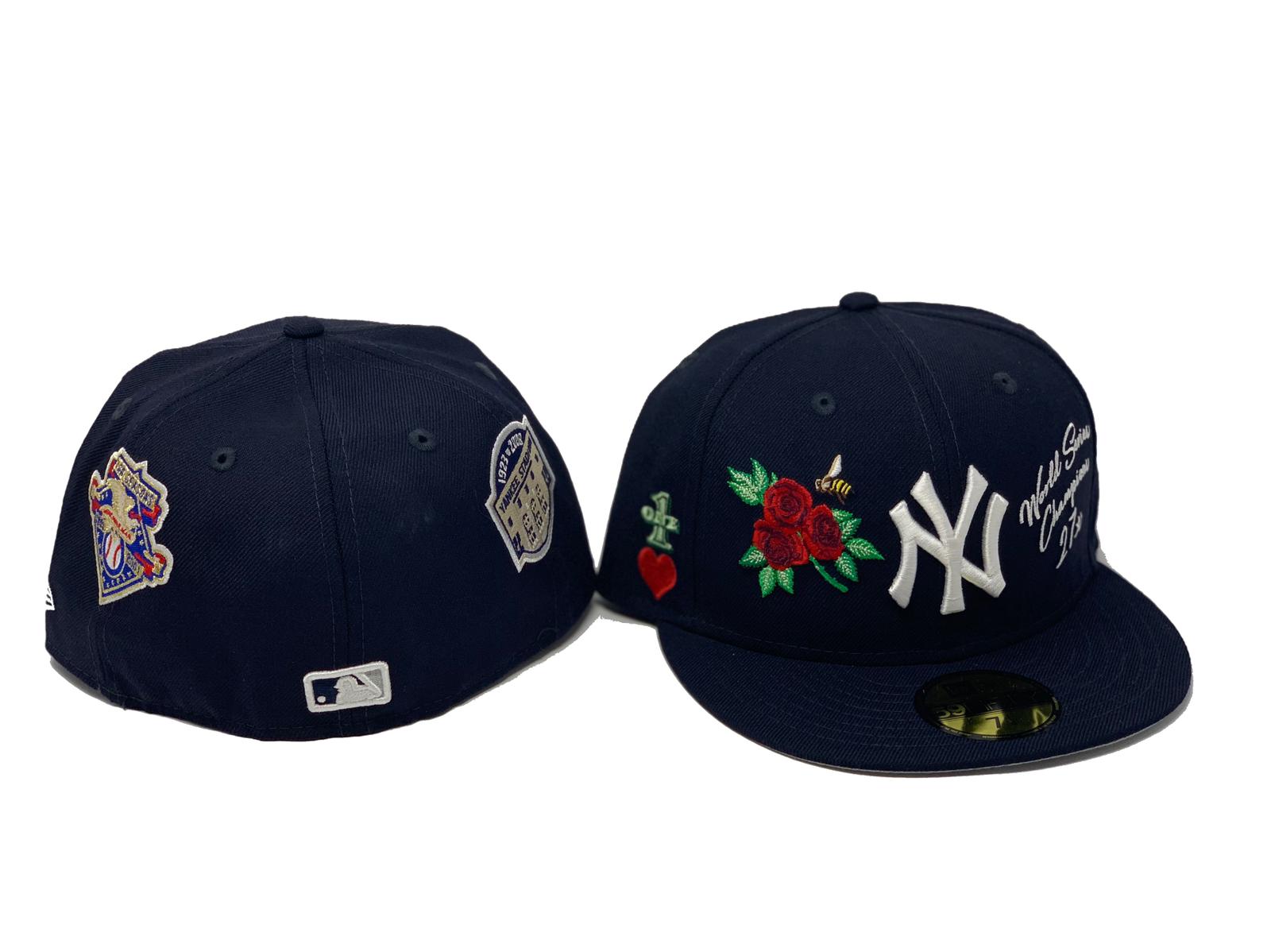 New Era New York Yankees Fitted Hat Team Logo Allover Custom Dark
