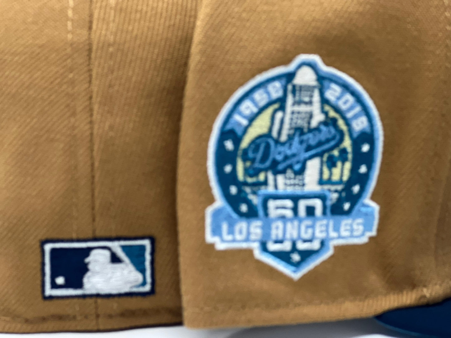 Los Angeles Dodgers 60th Anniversary Light Bronze Navy Ice Brim New Era Fitted Hat