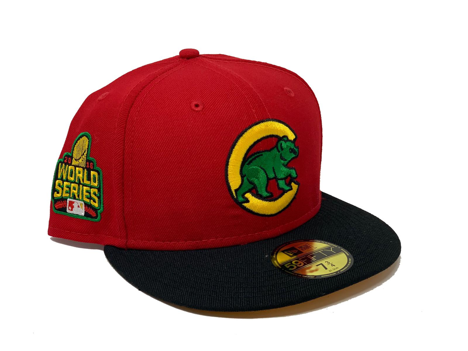  Chicago Cubs World Series Champs Perf Red C 39THIRTY Hat/Cap  Small/Medium : Sports & Outdoors