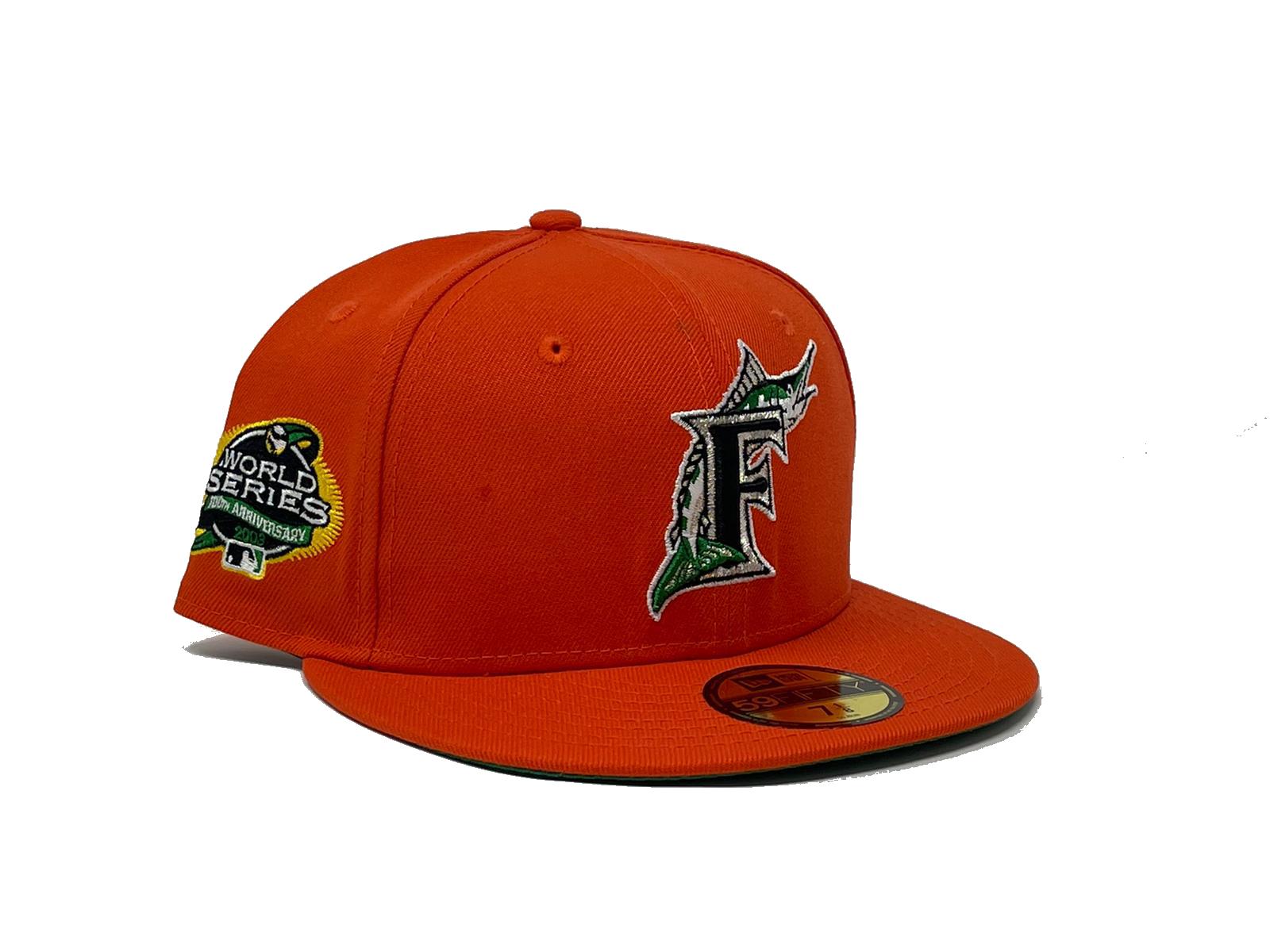 FLORIDA MARLIN 2003 WORLD SERIES ORANGE GREEN BRIM NEW ERA FITTED