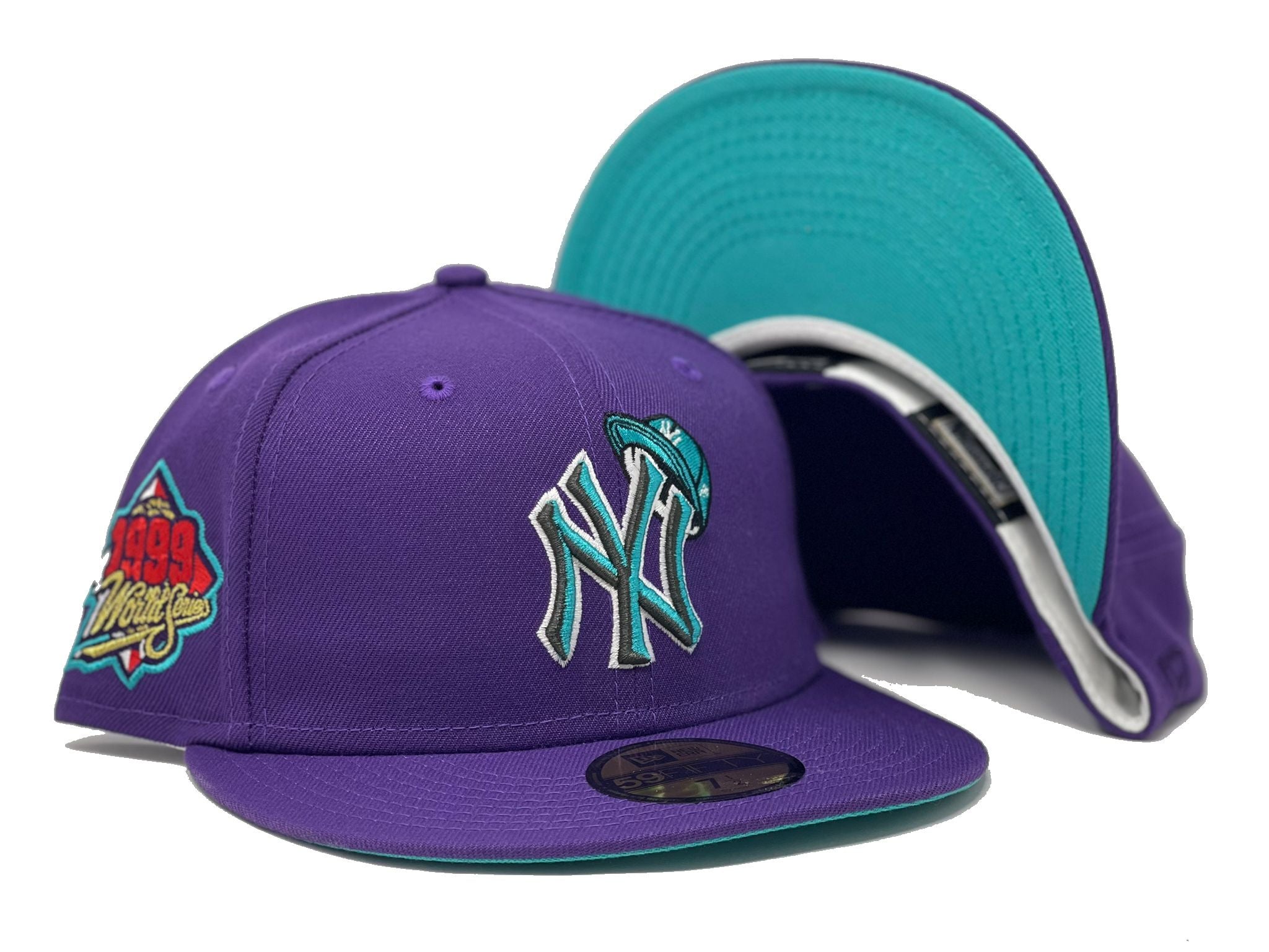 NewYorkYankees 1999 World Series 59Fifty Fitted #NewEraCap in Purple &  #Pinkunderbrim #ECAPCITY.