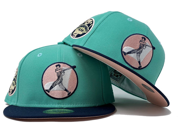 CHICAGO WHITE SOX 75TH ANNIVERSARY MINT NAVY VISOR PEACH BRIM NEW ERA FITTED HAT