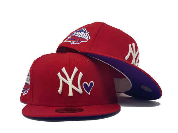 Red New York Yankees 1999 World Series Custom New Era Fitted Hat