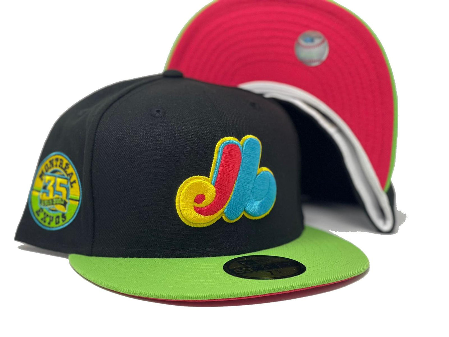 MONTREAL EXPOS 35TH ANNIVERSARTY LAVA RED BRIM NEW ERA FITTED HAT