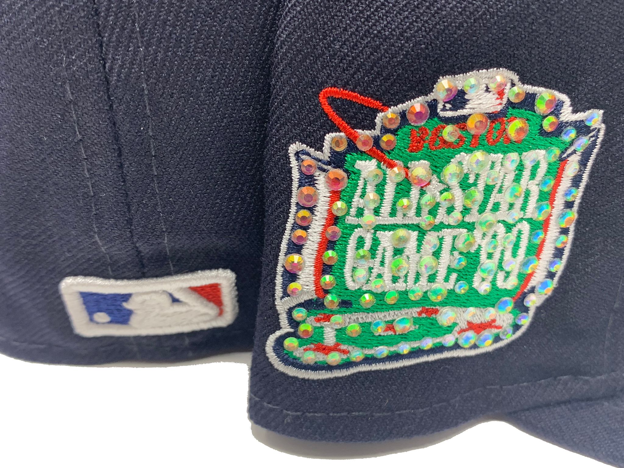 Sky Blue Boston Red Sox Royal Blue Visor Green Bottom 1999 All Star Game Side Patch New Era 59FIFTY Fitted 71/8