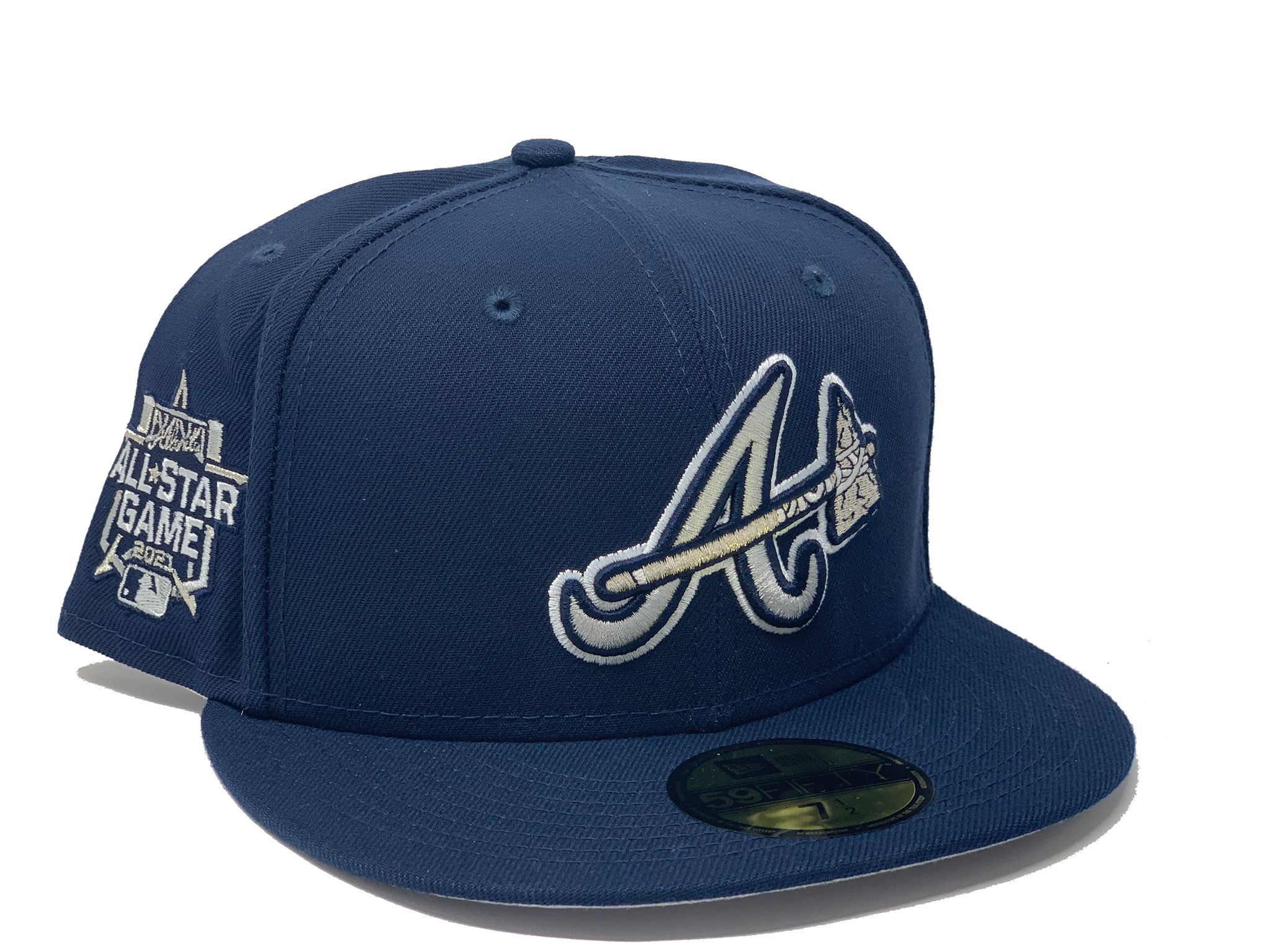 New Era Men's Gray, Red Atlanta Braves 2011 MLB All-Star Game Navy  Undervisor 59FIFTY Fitted Hat