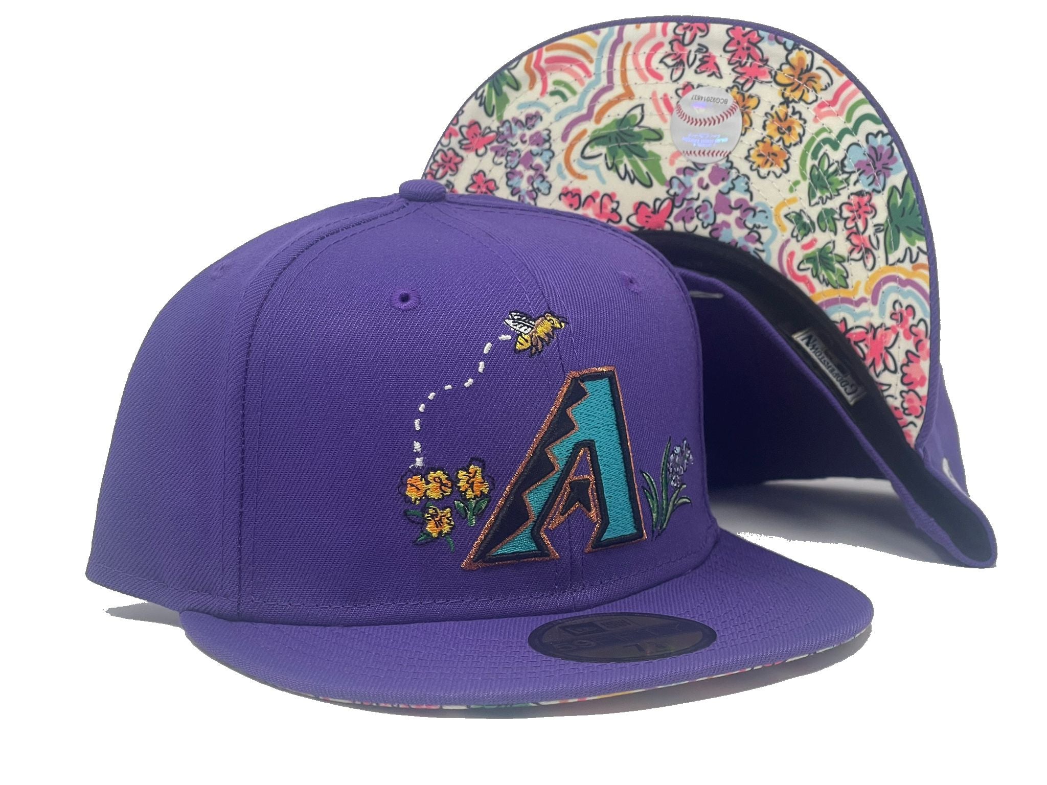 Arizona Diamondbacks Floral Patch 59FIFTY Fitted Cap C2_752