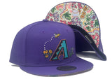 Arizona Diamondbacks Floral Print Brim New Era Fitted hat