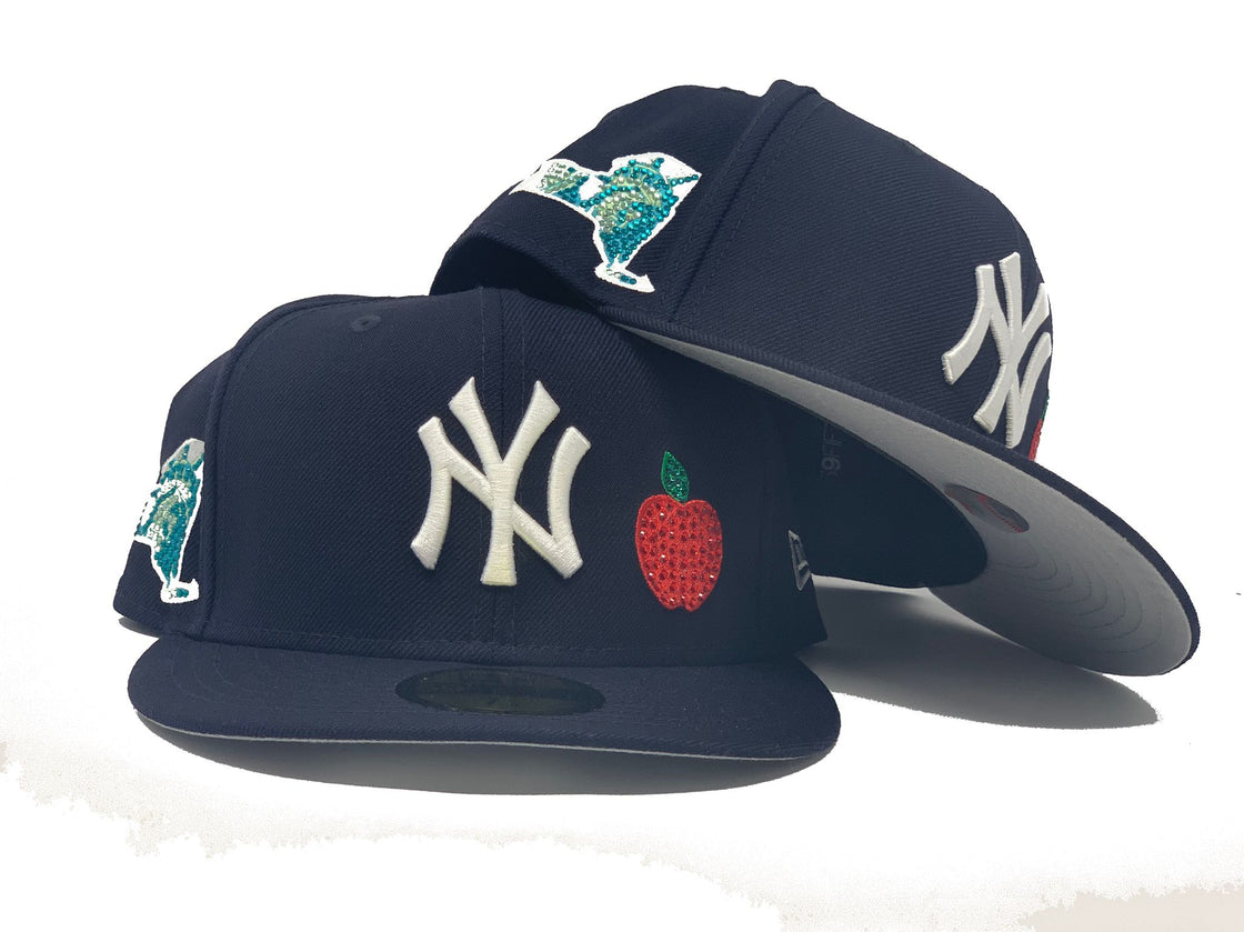 Navy Blue New York Yankees MLB Crystal Icons New Era Fitted Hat