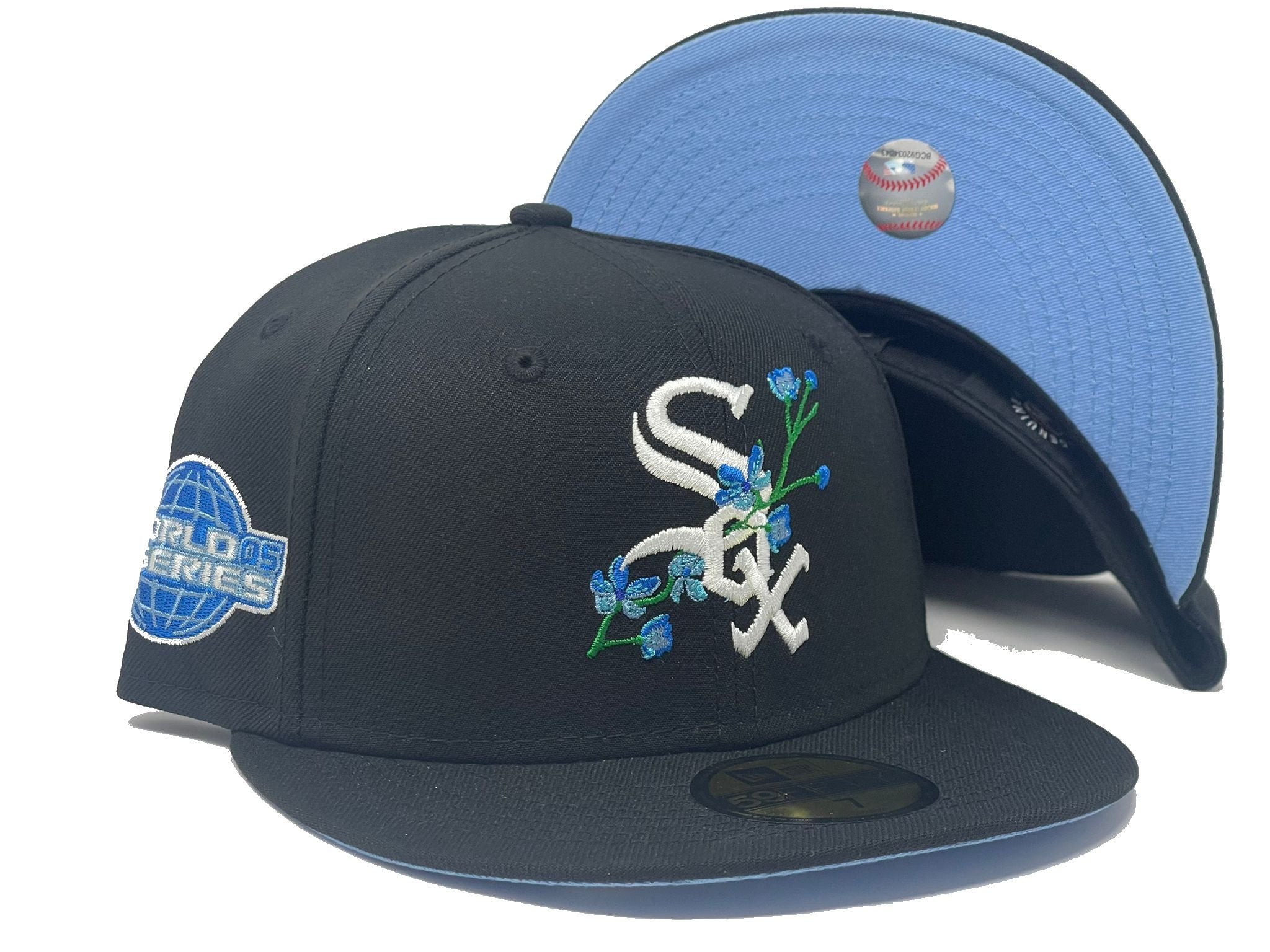 Chicago White Sox Size 7 1/8 New Era 59FIFTY SKY BLUE 1906 WORLD SERIES  HAT W/CHICAGO CUBS LOGO!(NWT) EXTREMELY RARE, COLLECTOR'S ITEM! for Sale in