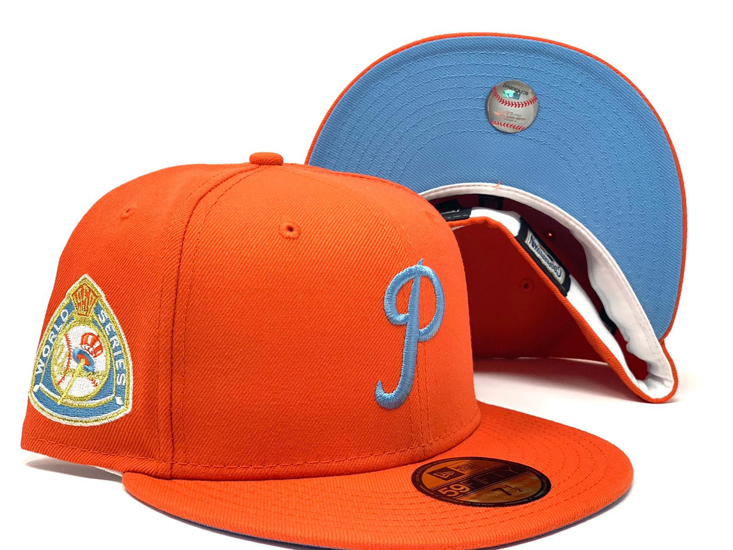 PHILADELPHIA PHILLIES 1950 WORLD SERIES ORANGE ICY BRIM NEW ERA CAP