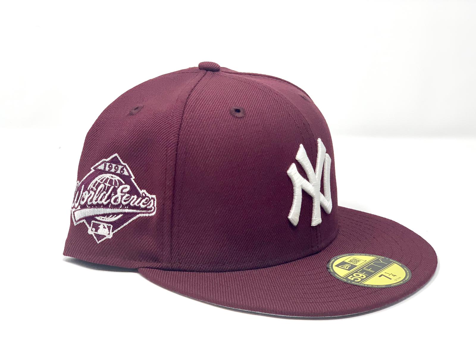 New York Yankees New Era White Logo 59FIFTY Fitted Hat - Maroon