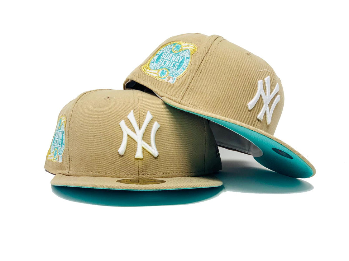 NEW YORK YANKEES SUBWAY SERIES CAMEL CLEAR MINT BRIM NEW ERA FITTED HAT