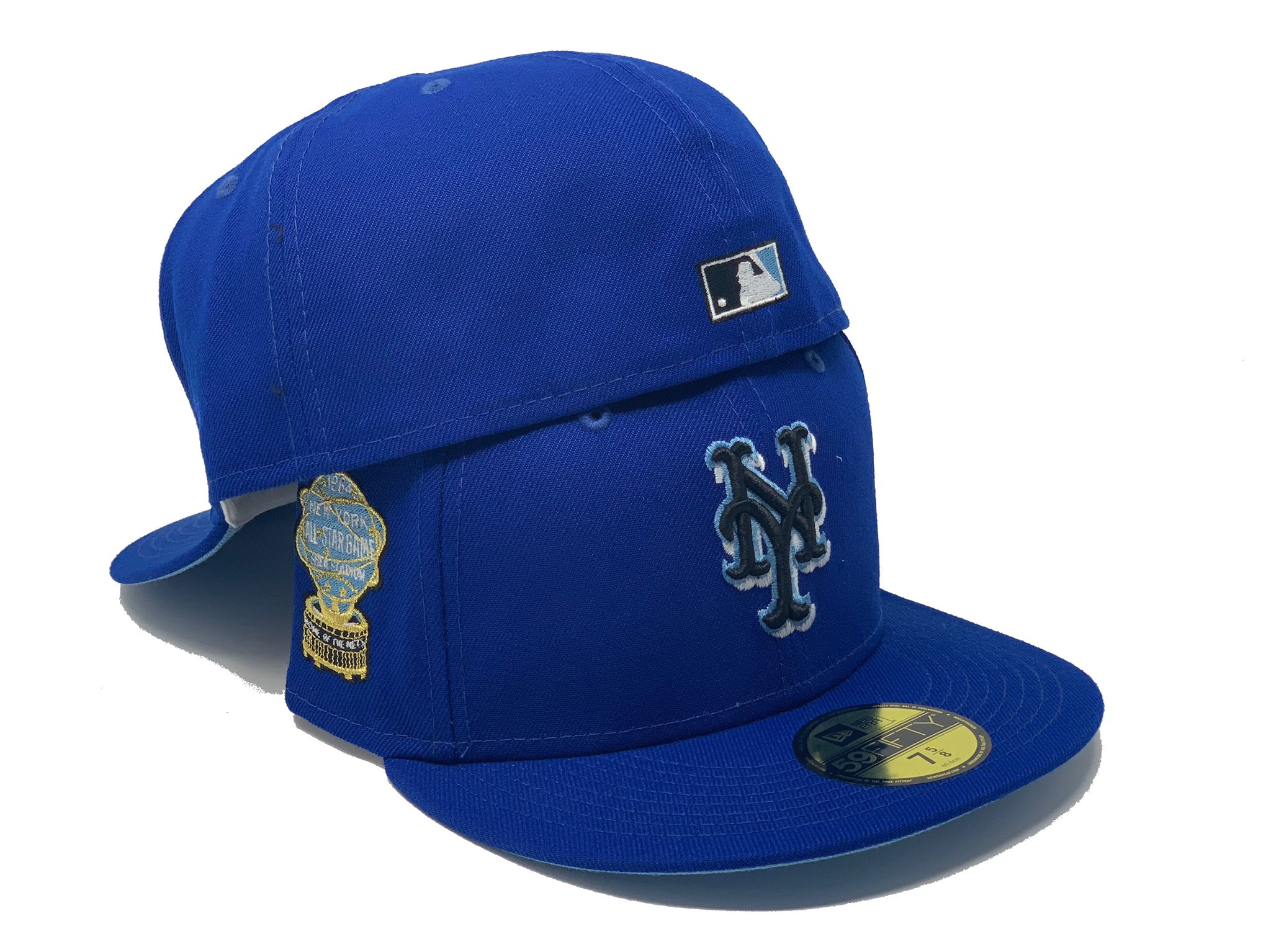 New York Mets New Era Retro 59FIFTY Fitted Hat - Stone/Royal