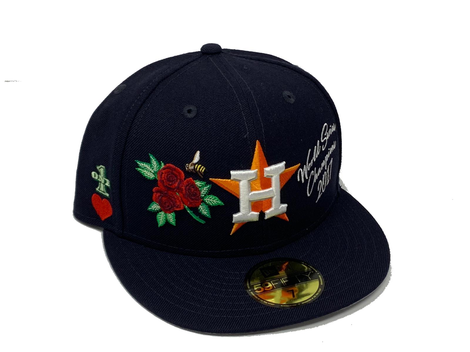 HOUSTON ASTRO ALL OVER PATCH GRAY BRIM NEW ERA FITTED HAT – Sports