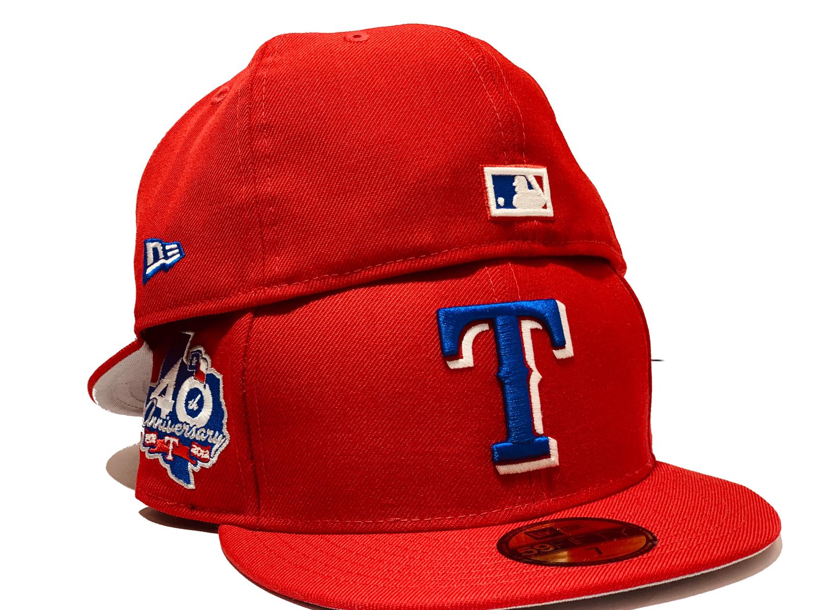 TEXAS RANGERS 40TH ANNIVERSARY RED BRIM NEW ERA FITTED HAT – Sports World  165