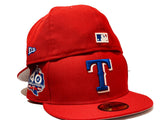 TEXAS RANAGERS 40TH ANNIVERSARY RED GRAY BRIM NEW ERA FITTED HAT