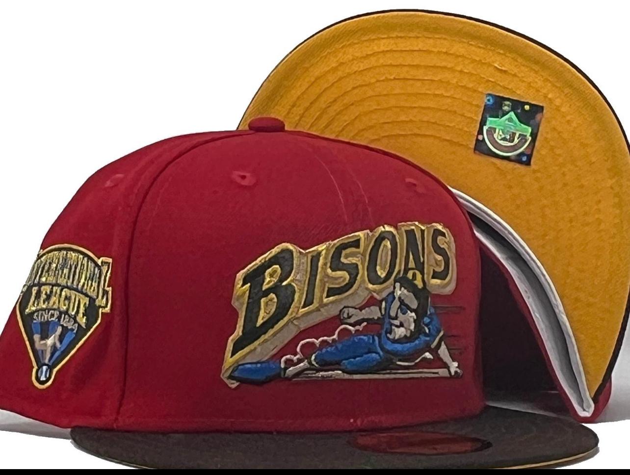 BUFALLO BISONS INTERNATIONAL LEAGUE YELLOW BRIM NEW ERA FITTED HAT