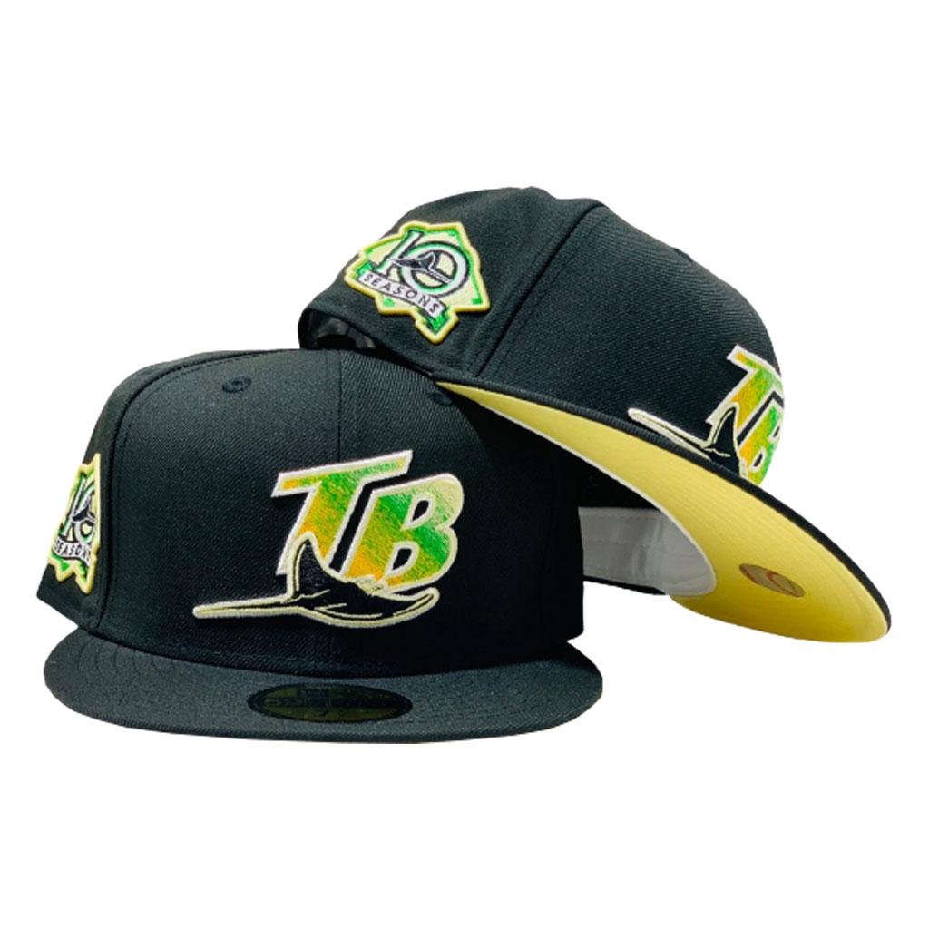 TAMPA BAY DEVIL RAYS 10TH SEASON BLACK BUTTER POPCORN BRIM NEW ERA FITTED HAT
