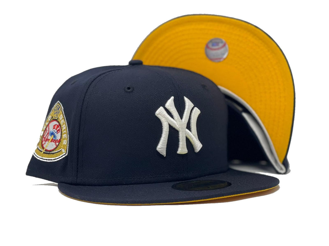 NEW YORK YANKEES 1950 WORLD SERIES NAVY BLUE TAXI YELLOW BRIM NEW ERA FITTED HAT