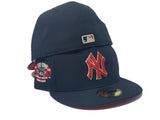 NEW YORK YANKEES SUBWAY SERIES" NHL CROSS OVER"  NAVY RED BRIM NEW ERA FITTED HAT
