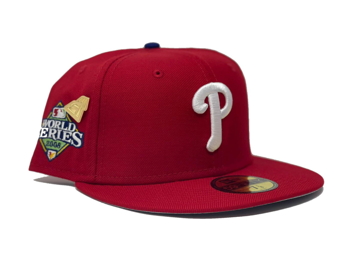 PHILADELPHIA PHILLIES 2008 WORLD SERIES "59FIFTY DAY" GRAY BRIM NEW ERA FITTED HAT