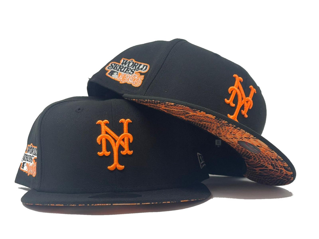 New York Mets 1986 World Series Snakeskin Print Brim New Era Fitted Hat